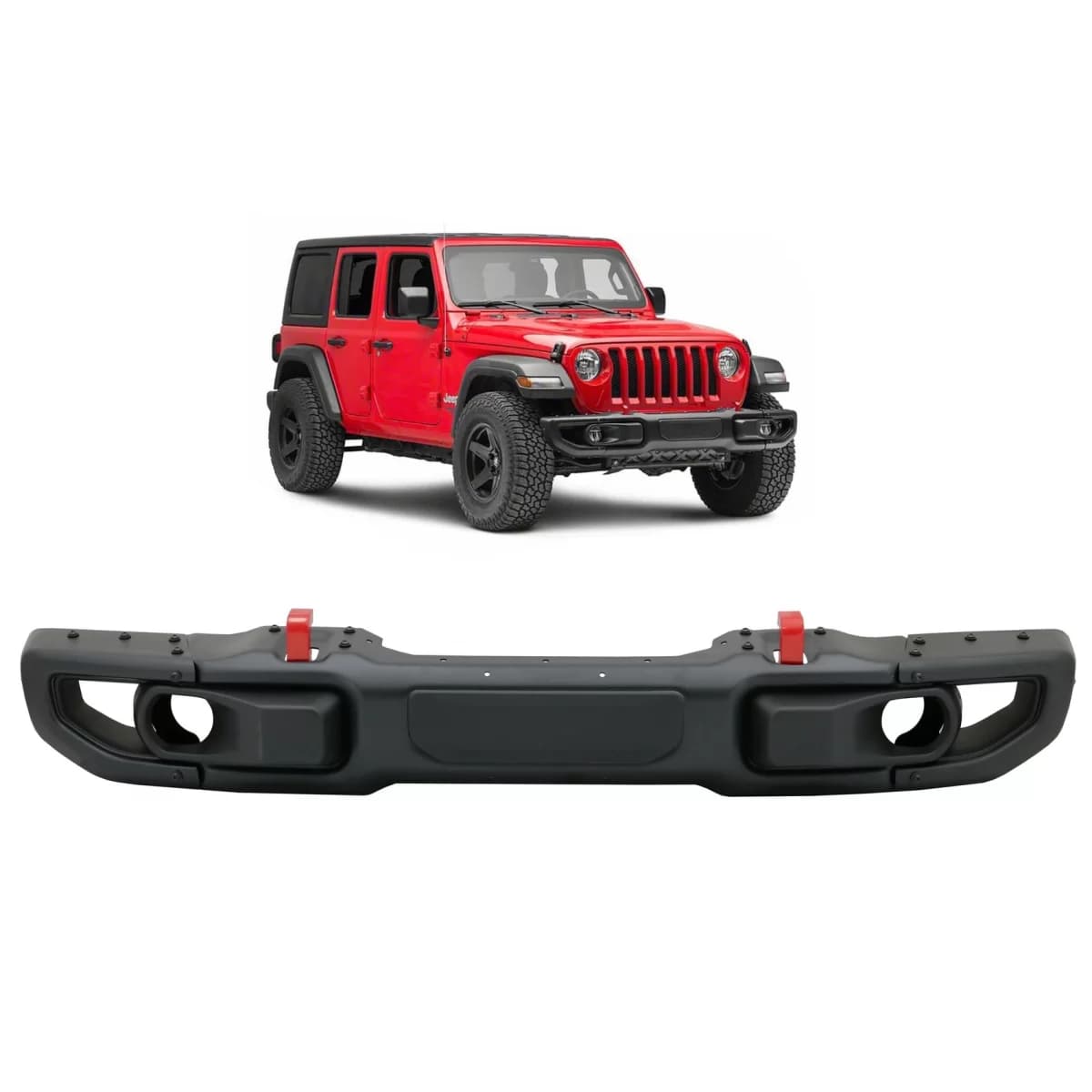 Metal Front Bumper suitable for Jeep Wrangler JL (2018-Up) 10th Anniversary Hard Rock Style
